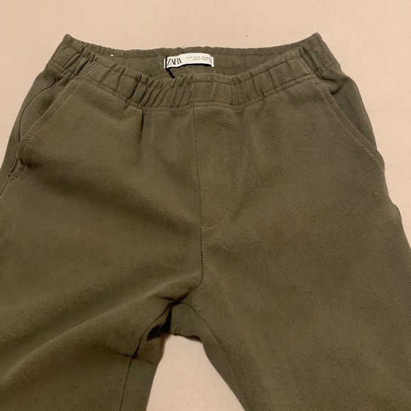 Zara Khaki Textured Trousers - Picture 6 of 10